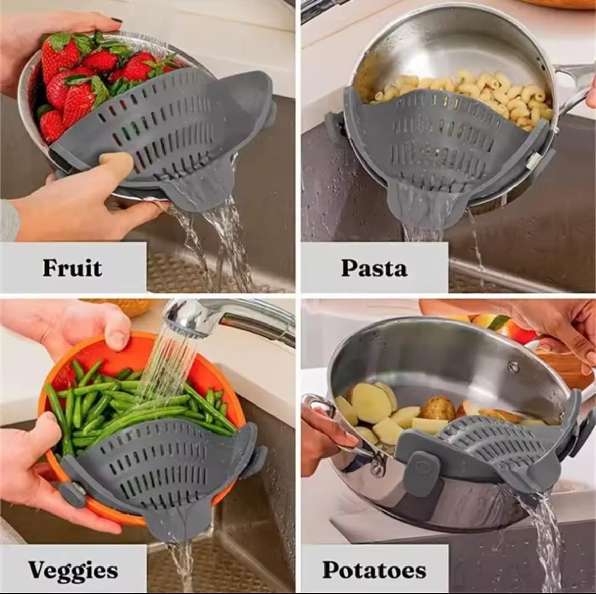SqueezeJet™ Universal Clip-On Silicone Strainer