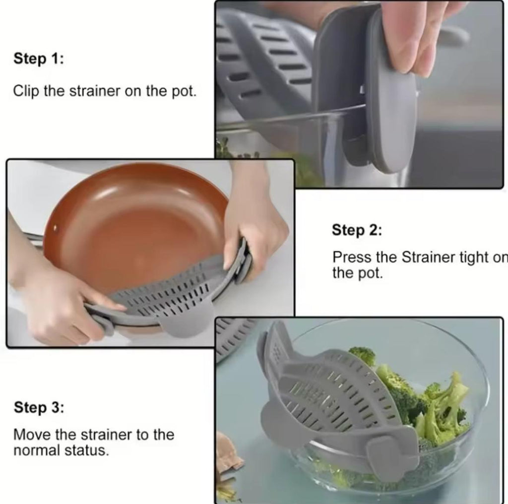 SqueezeJet™ Universal Clip-On Silicone Strainer